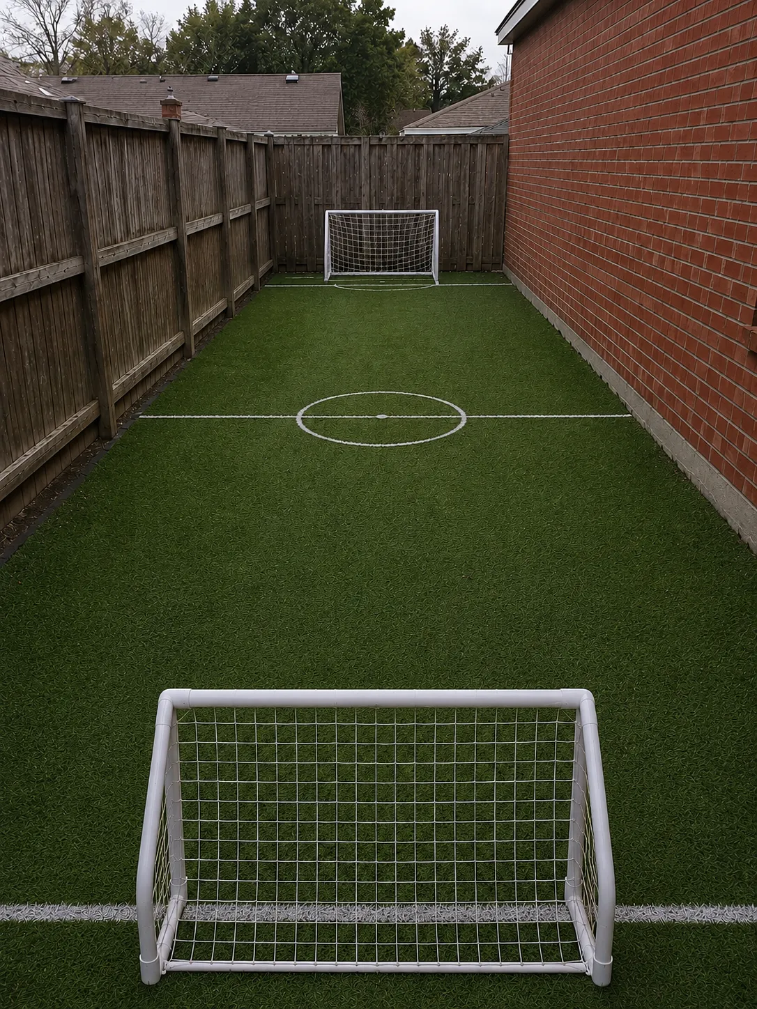 A spare backyard corner transformed into a Spare Space Sports kit